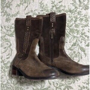 UGG Brown Leather/Suede Western Cowboy Riding Boots Size 6.5 Women High Top